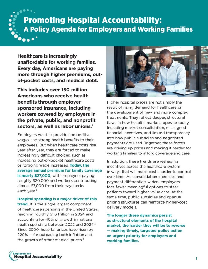 Promoting Hospital Accountability: A Policy Agenda for Employers and Working Families